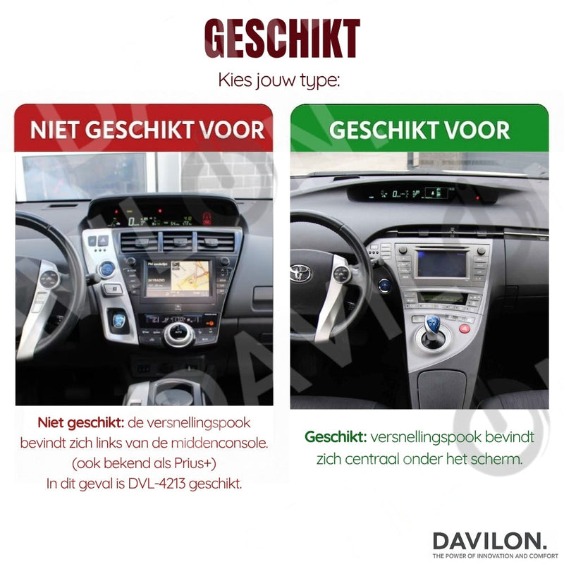 Toyota Prius CarPlay & Android Auto car radio | 2009 to 2015 | Android 13 | Davilon | Silver-6