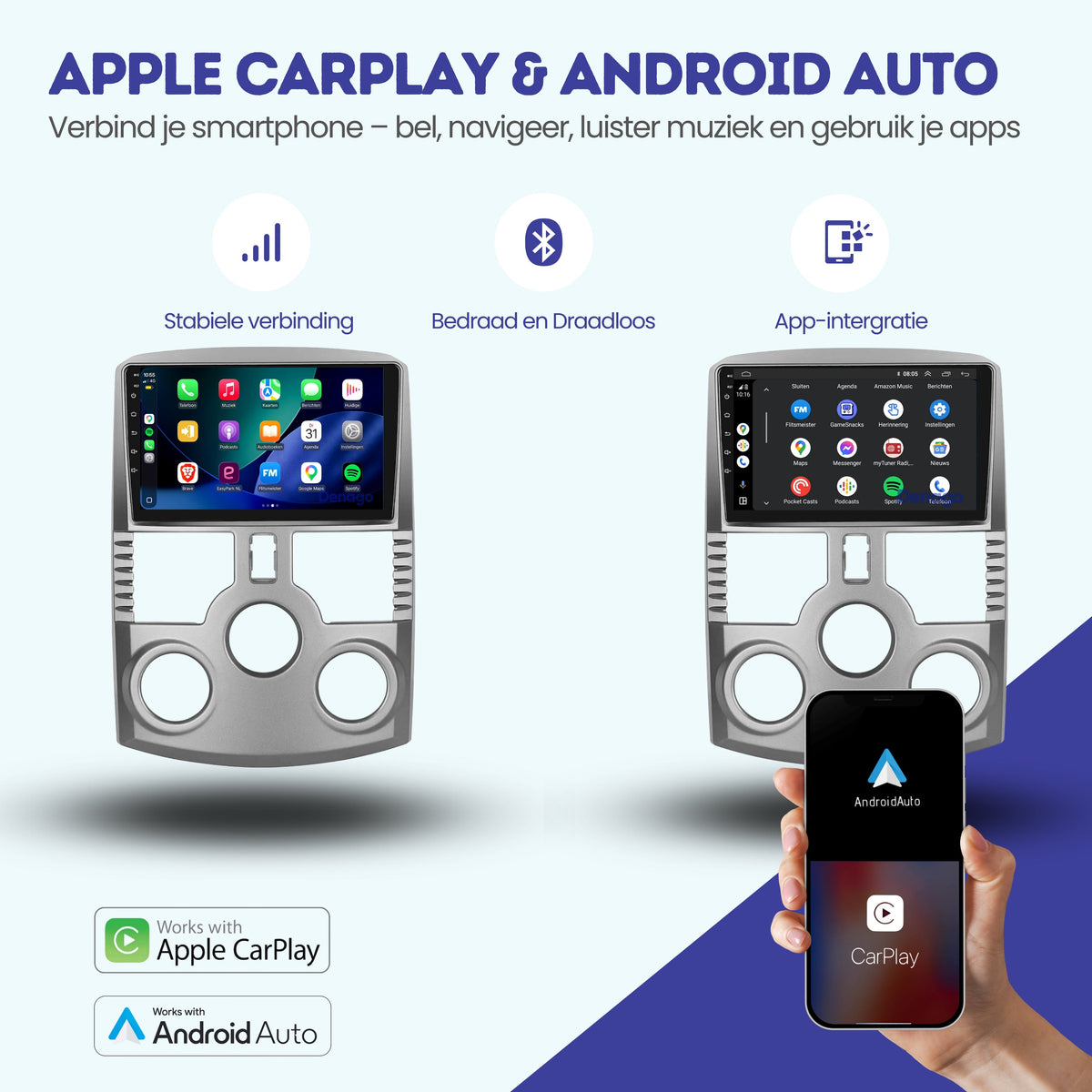 Daihatsu Terios CarPlay autoradio | 2006 t/m 2016 | Denago DNG-A410 | 9 inch | Android 13 | Draadloos CarPlay & Android Auto-2