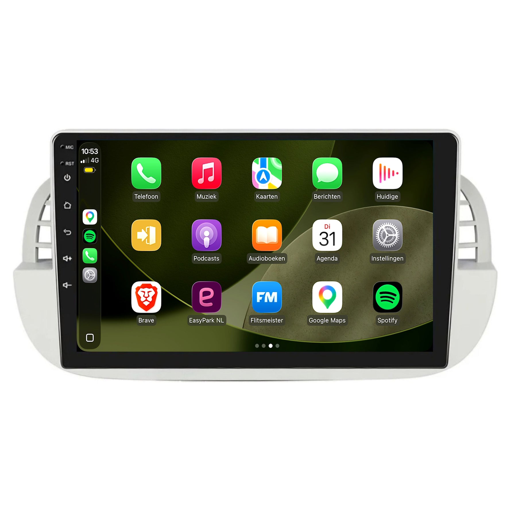 Fiat 500 | Android 13 | Autoradio | 2007 t/m 2015 | CarPlay & Android Auto | Wit