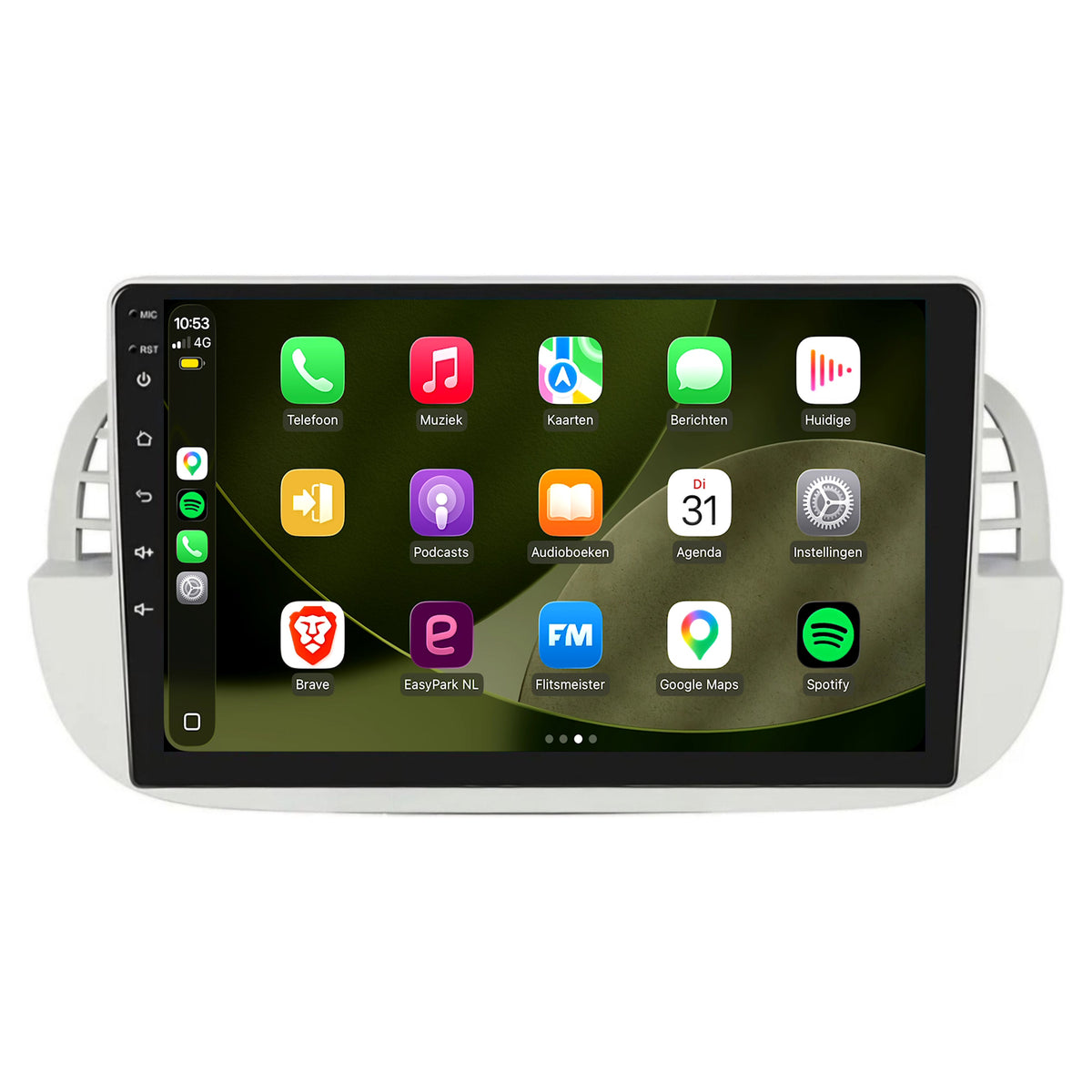 Fiat 500 | Android 13 | Autoradio | 2007 t/m 2015 | CarPlay & Android Auto | Wit-1
