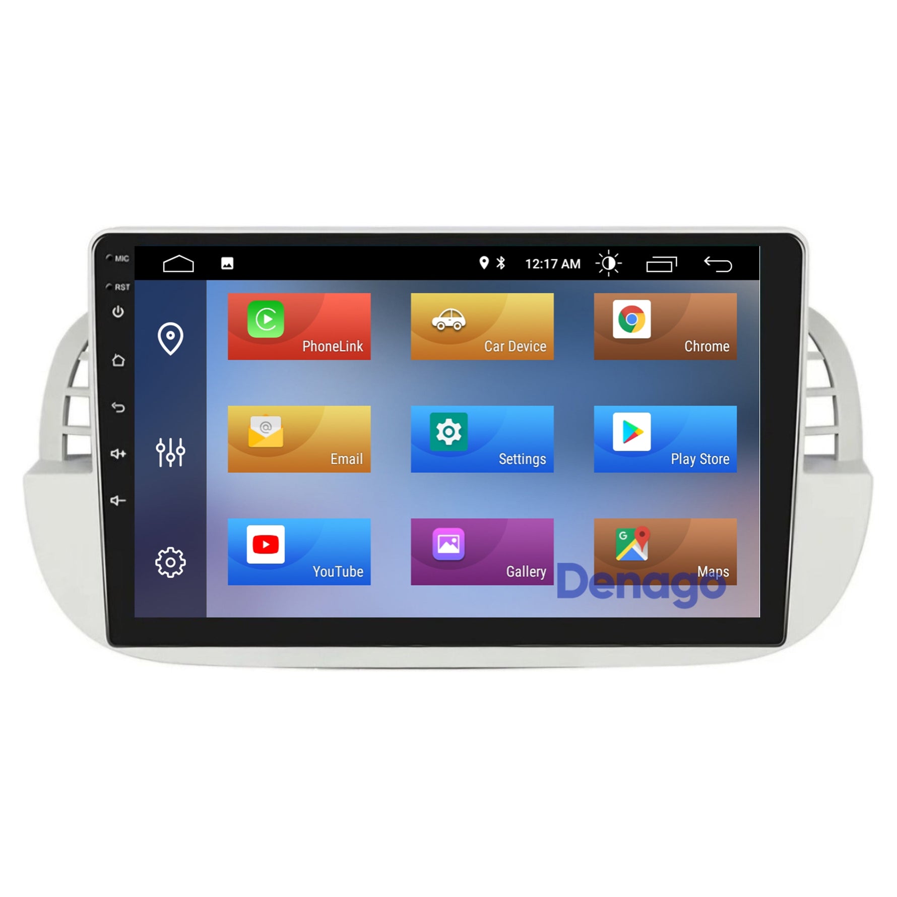 Fiat 500 CarPlay autoradio Wit | 2007 t/m 2015 | Denago DNG-A408 | 9 inch | Android 13 | Draadloos CarPlay & Android Auto