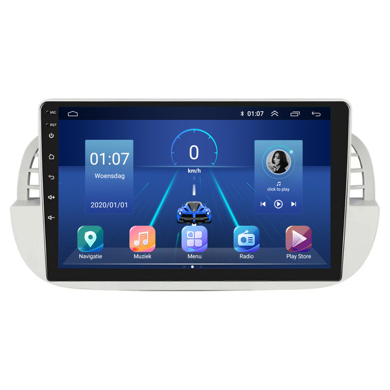 Fiat 500 | Android 13 | Autoradio | 2007 t/m 2015 | CarPlay & Android Auto | Wit-6