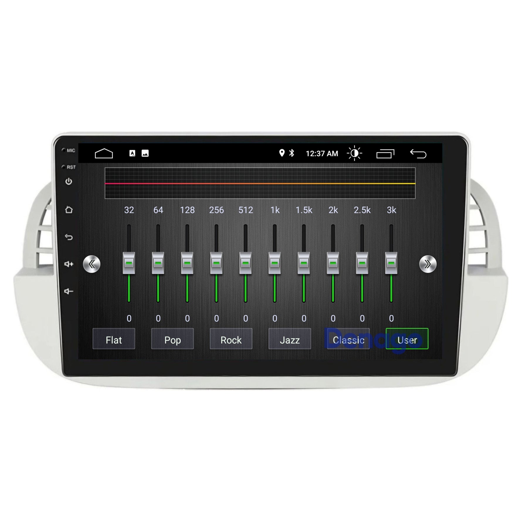 Fiat 500 CarPlay autoradio Wit | 2007 t/m 2015 | Denago DNG-A408 | 9 inch | Android 13 | Draadloos CarPlay & Android Auto