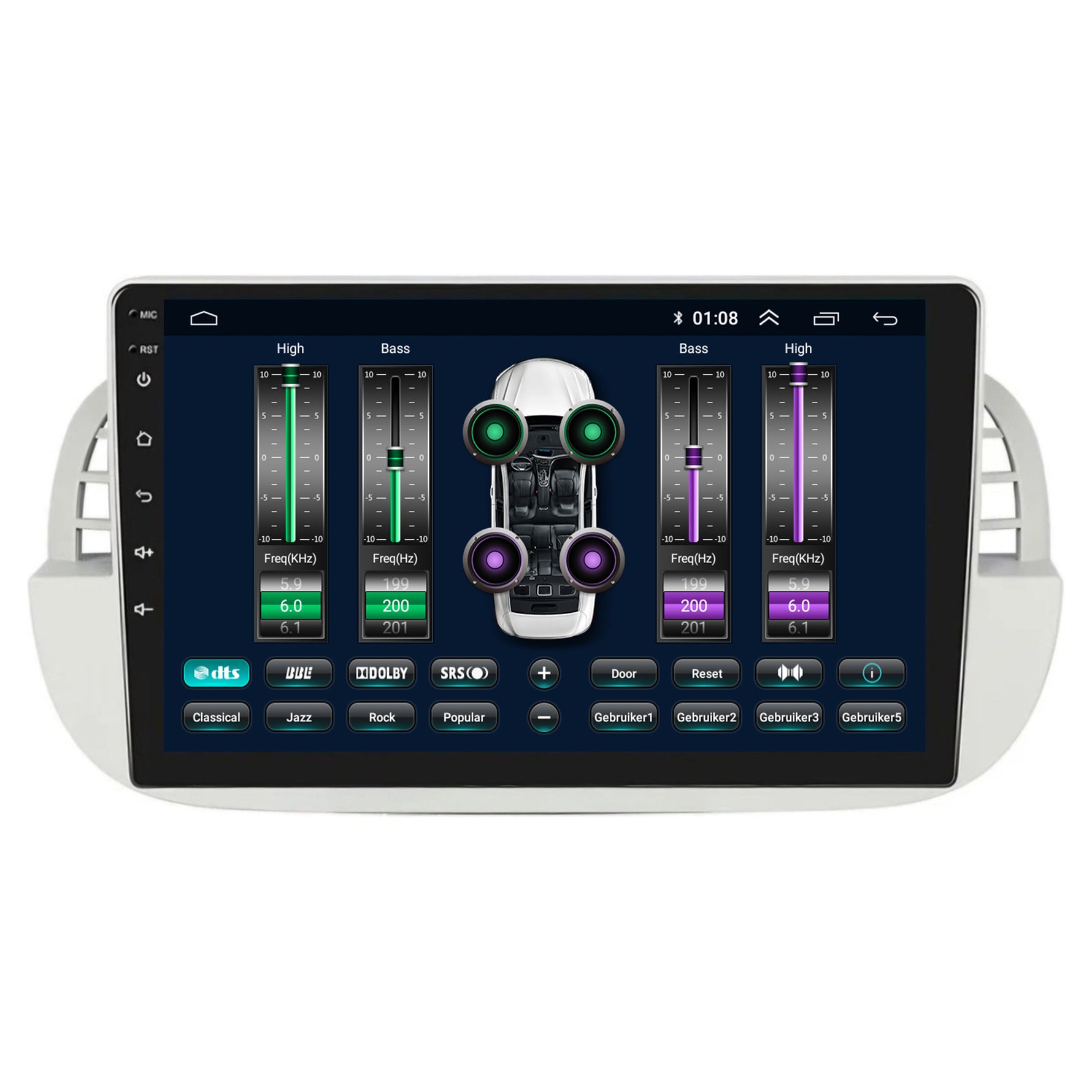 Fiat 500 | Android 13 | Autoradio | 2007 t/m 2015 | CarPlay & Android Auto | Wit