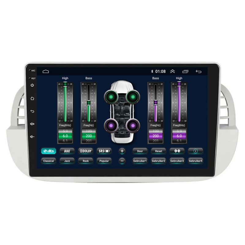 Fiat 500 | Android 13 | Autoradio | 2007 t/m 2015 | CarPlay & Android Auto | Wit-7