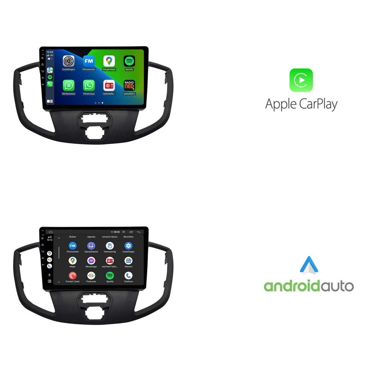 Ford Transit CarPlay & Android Auto autoradio | 2014 t/m 2021 | Android 13 | Davilon