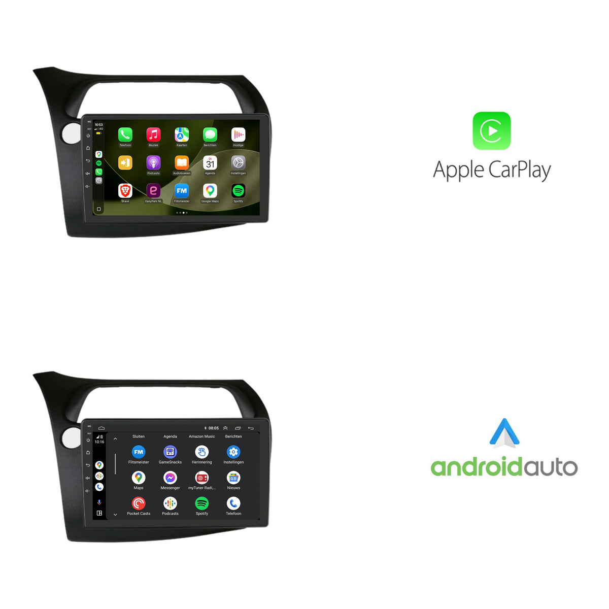 Honda Civic | Android 13 | Autoradio | 2005 t/m 2011 | CarPlay & Android Auto-2
