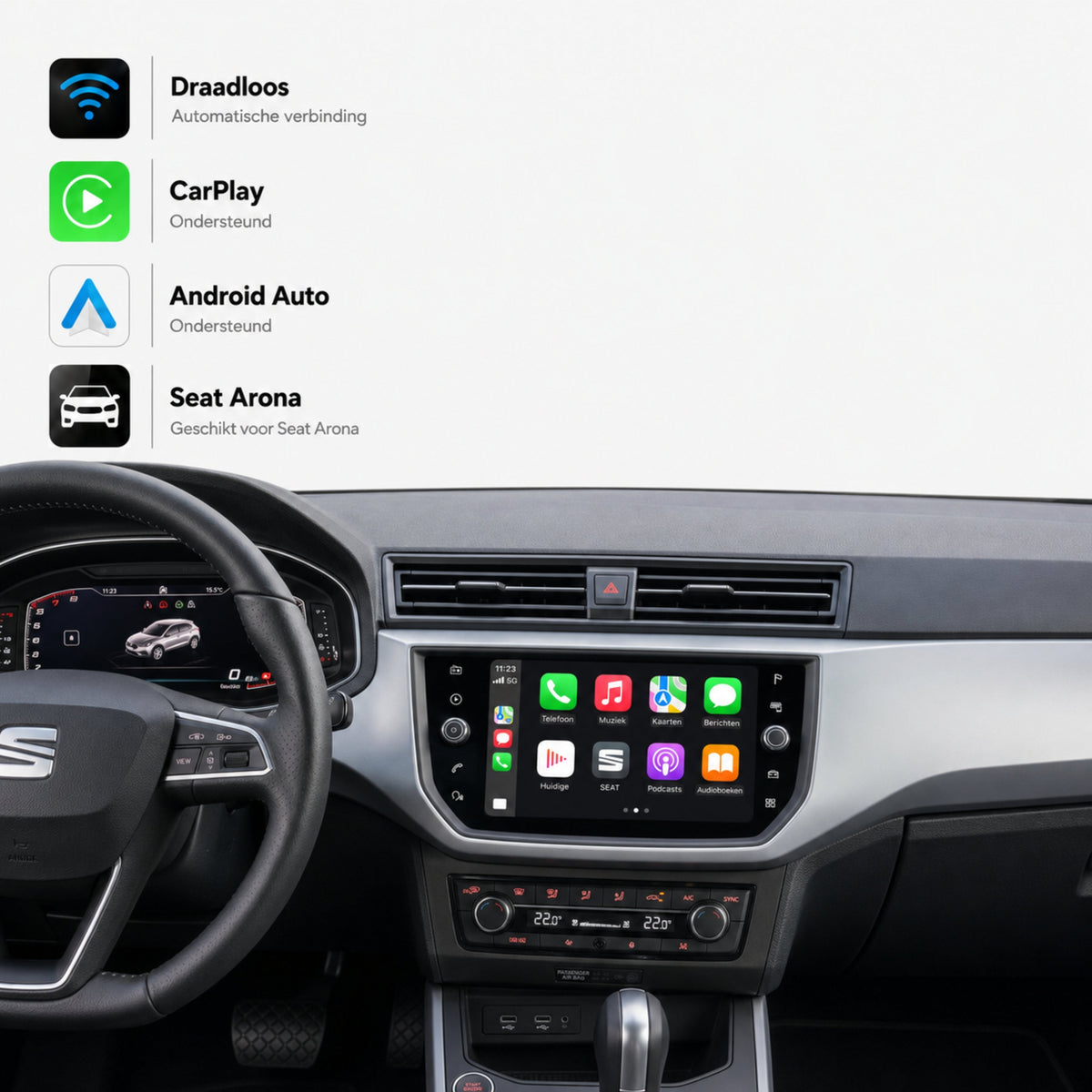 SEAT Arona | 2016 t/m 2021 | CarPlay & Android Auto Box | MIB-1