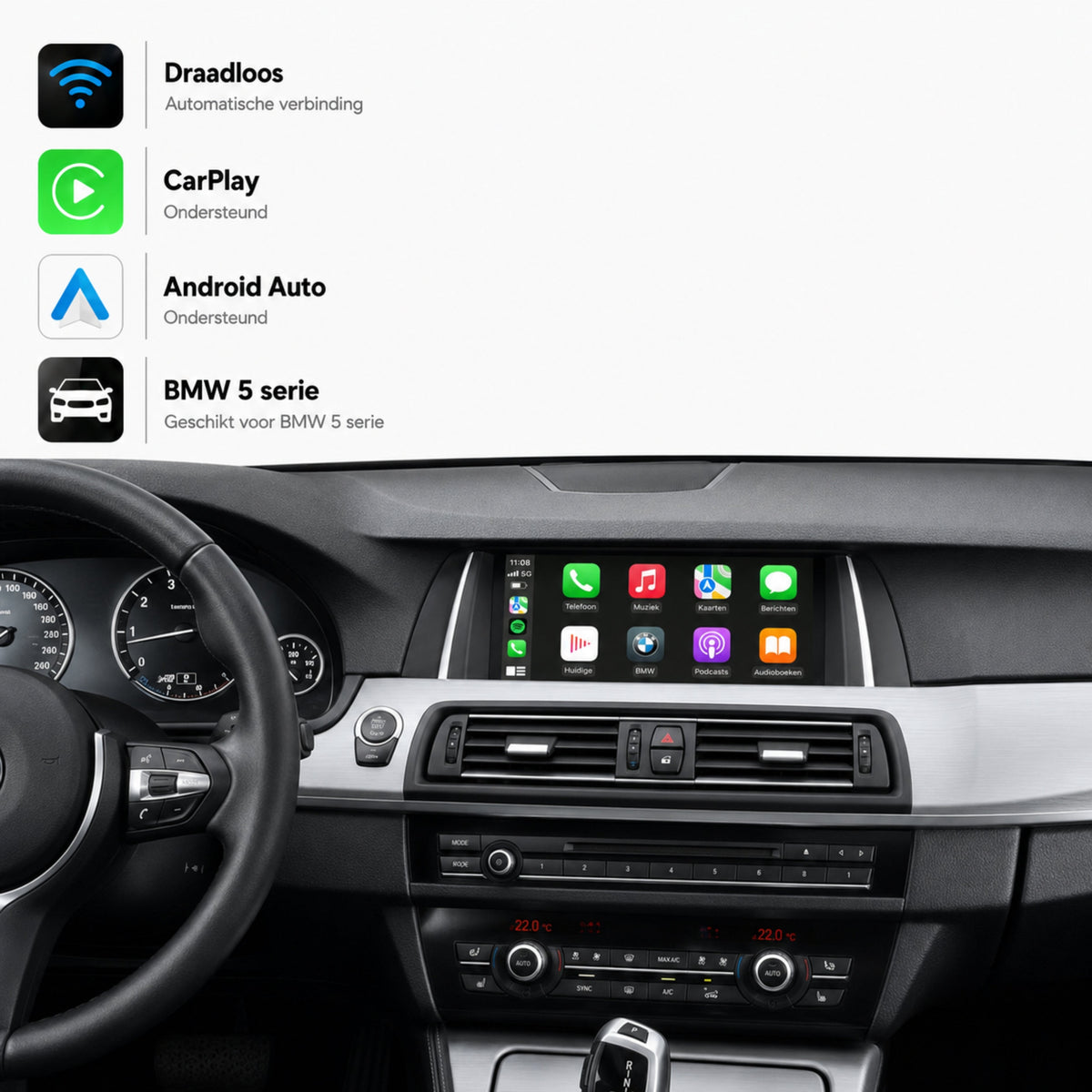 BMW 5 Serie F10/F11 | 2013 t/m 2017 | CarPlay & Android Auto Box | NBT-1