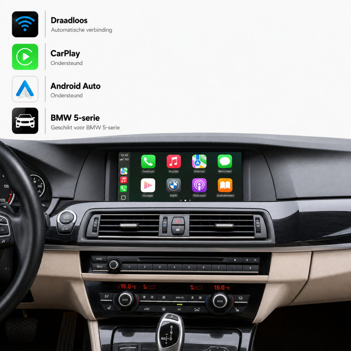BMW 5 Serie E60/E61/F10/F11 | 2009 t/m 2012 | CarPlay & Android Auto Box | CIC-1