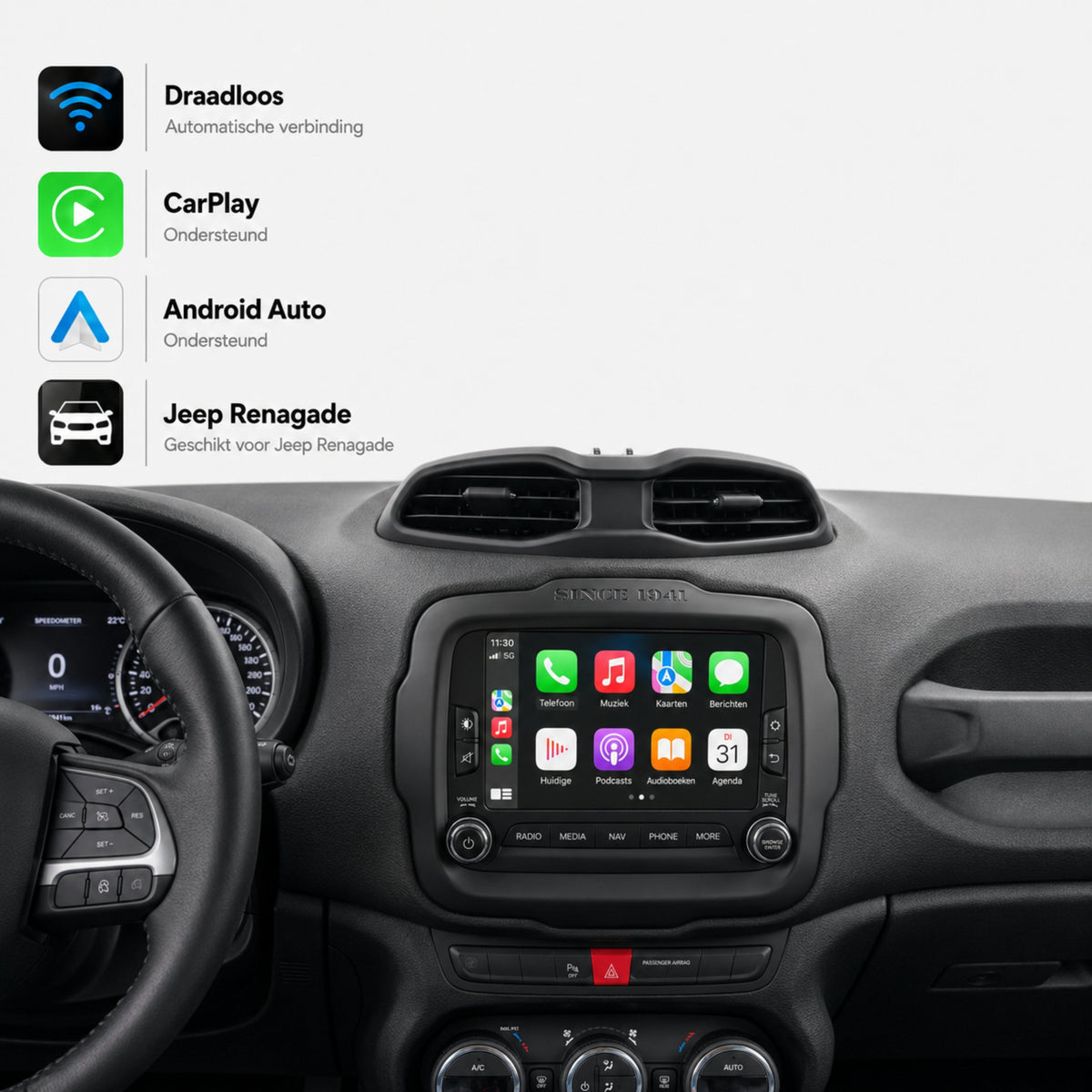 Jeep Renegade | 2014 t/m 2018 | CarPlay & Android Auto Box | Harman-1