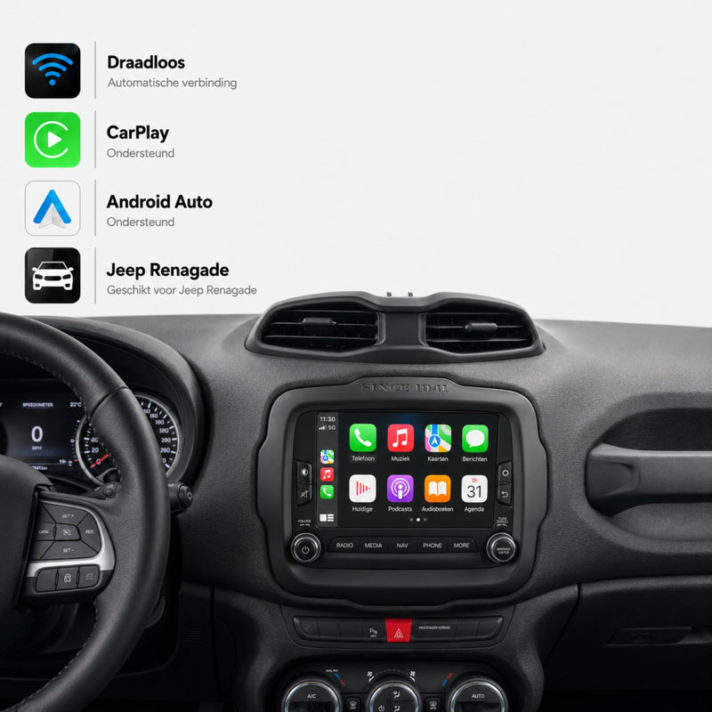 Jeep Renegade | 2014 t/m 2018 | CarPlay & Android Auto Box | Harman-1