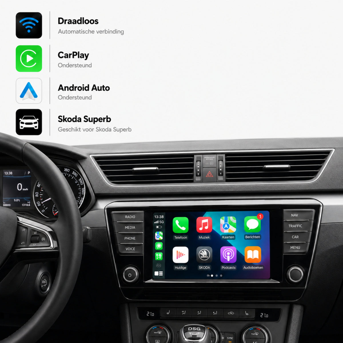 Škoda Superb | 2015 fino al 2021 | Box CarPlay & Android Auto | MIB