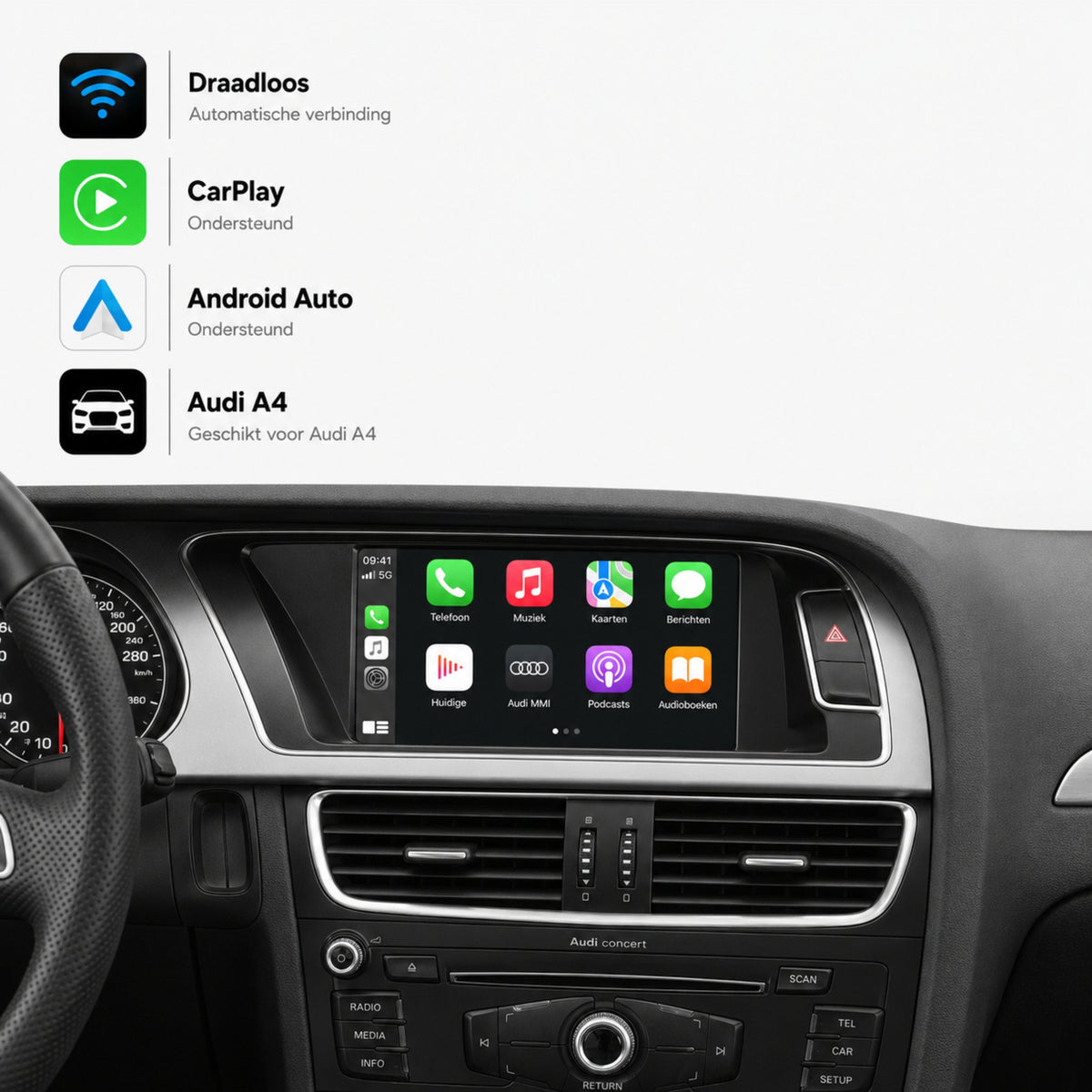 Audi A4, Audi S4 en Audi RS4 | 2012 t/m 2015 | CarPlay & Android Auto Box | MMI 2G-1
