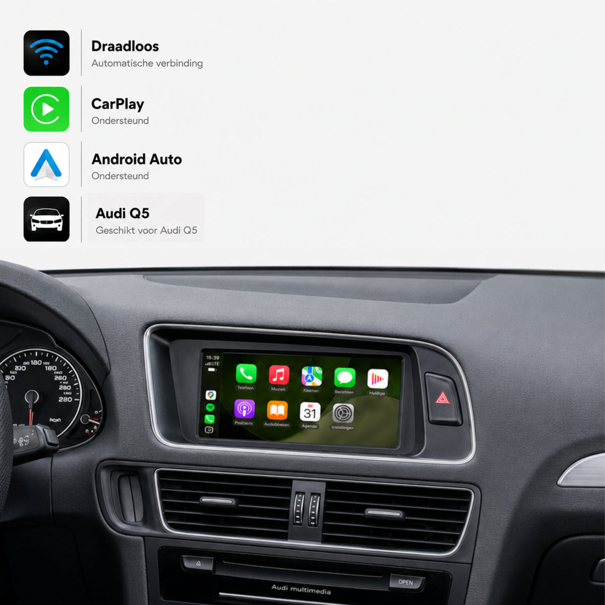 Audi Q5 en Audi SQ5 | 2008 t/m 2017 | CarPlay & Android Auto Box | MMI 3G-1