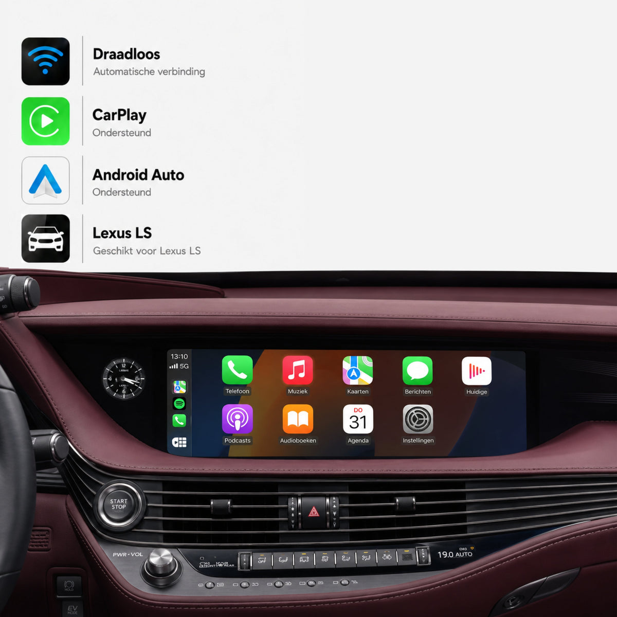 Lexus LS | 2014 t/m 2020 | CarPlay & Android Auto Box | Grote touchpad-1