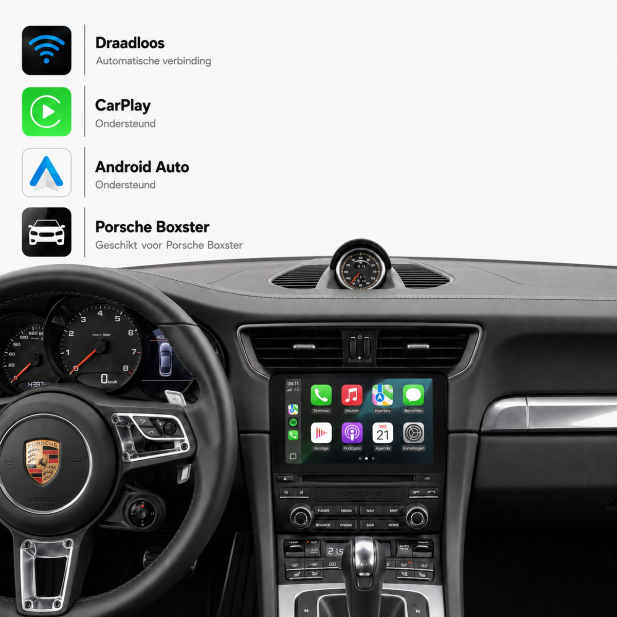 Porsche 718 Boxster (982) | 2016 t/m 2024 | CarPlay & Android Auto Box | PCM 4.0-1
