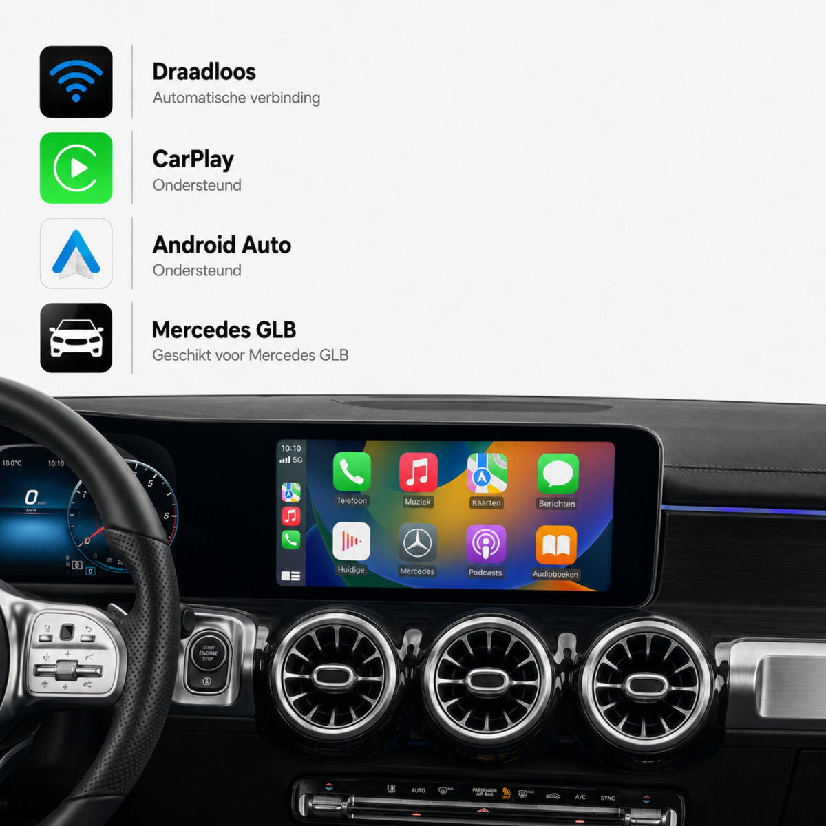 Mercedes GLB-Klasse X247 | 2020 t/m 2026 | CarPlay & Android Auto Box | NTG 6.0 (MBUX)-1