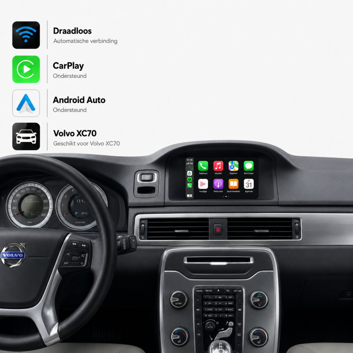 Volvo XC70 | 2011 t/m 2014 | CarPlay & Android Auto Box | Sensus-1