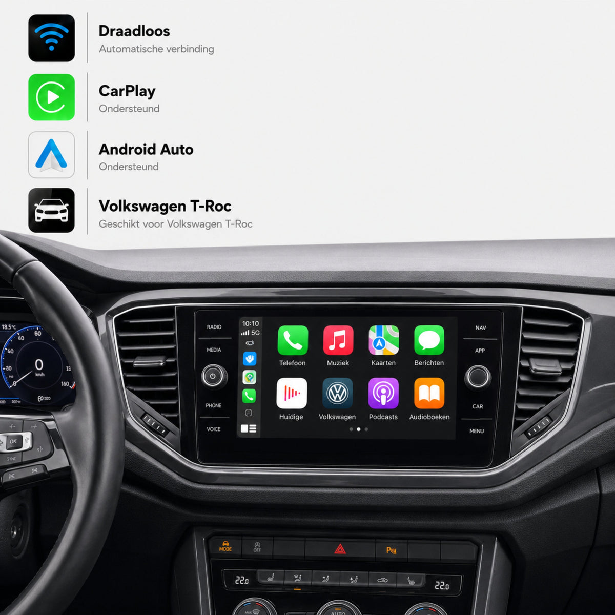 Volkswagen T-Roc | 2017 bis 2026 | CarPlay & Android Auto Box | MIB