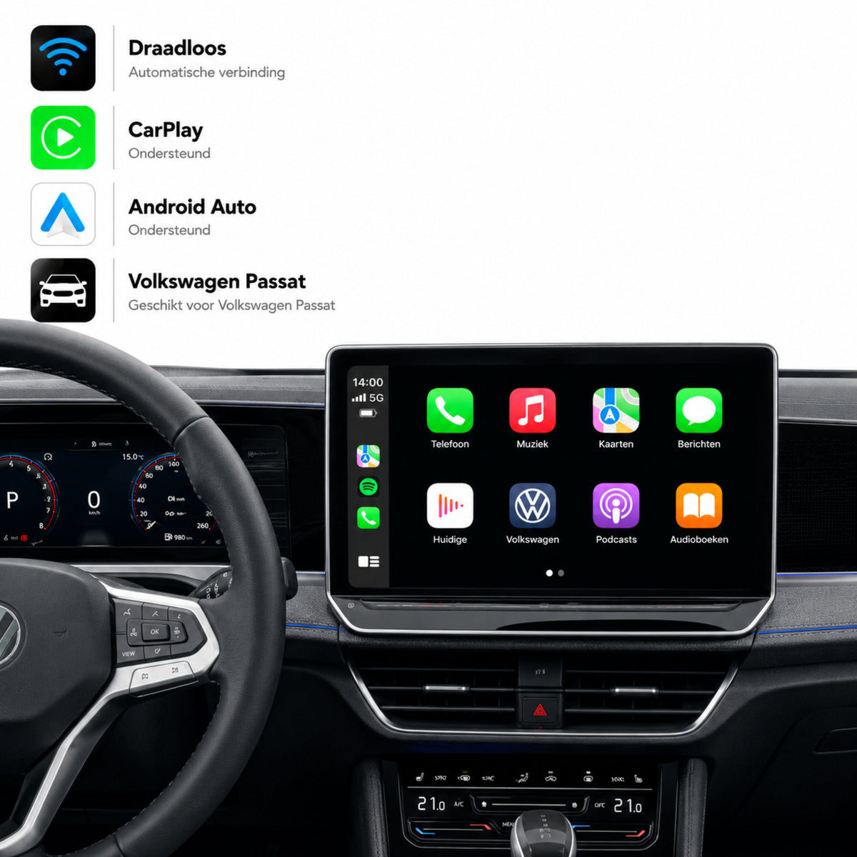 Volkswagen Passat | 2024 t/m 2026 | CarPlay & Android Auto Box | MIB3-1