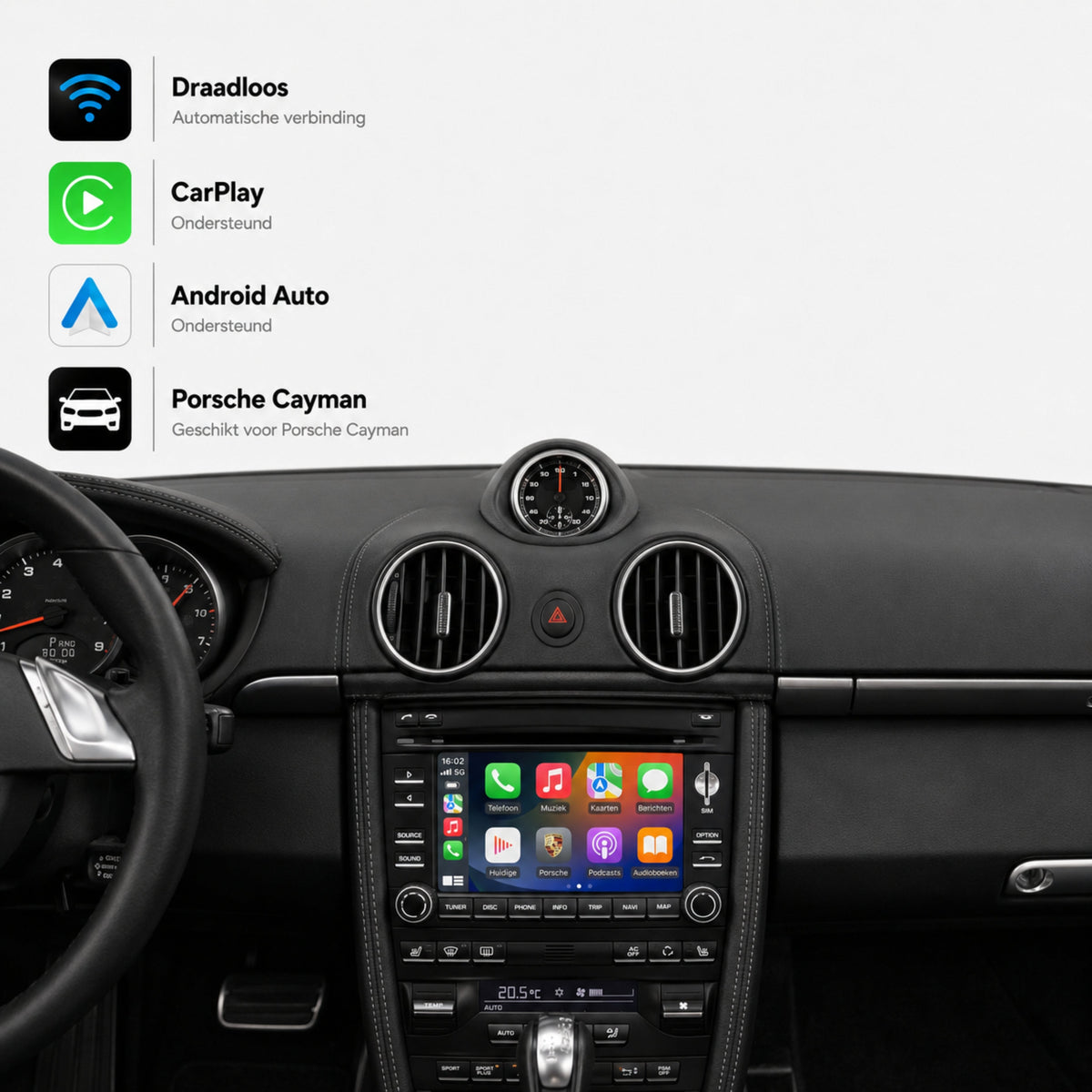 Porsche Cayman (987) | 2009 t/m 2011 | CarPlay & Android Auto Box | PCM 3.0-1