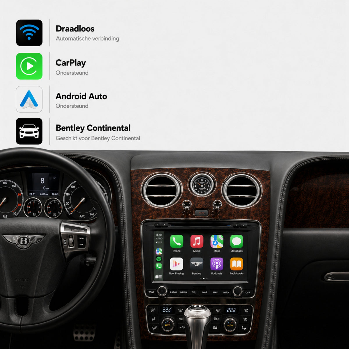 Bentley Continental | 2011 t/m 2018 | CarPlay & Android Auto Box-1