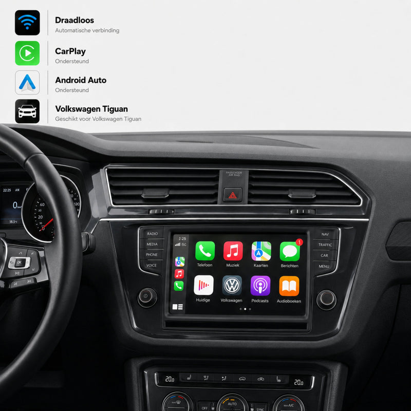 Volkswagen Tiguan | 2016 t/m 2023 | CarPlay & Android Auto Box | MIB-1