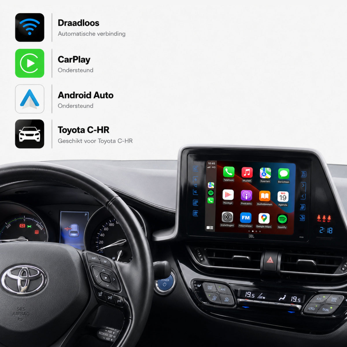 Toyota C-HR | 2016 t/m 2019 | CarPlay & Android Auto Box | Touch 2 | Fujitsu-1