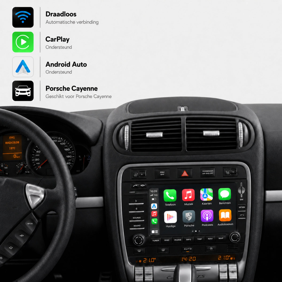 Porsche Cayenne (957) | 2009 t/m 2010 | CarPlay & Android Auto Box | PCM 3.0-1