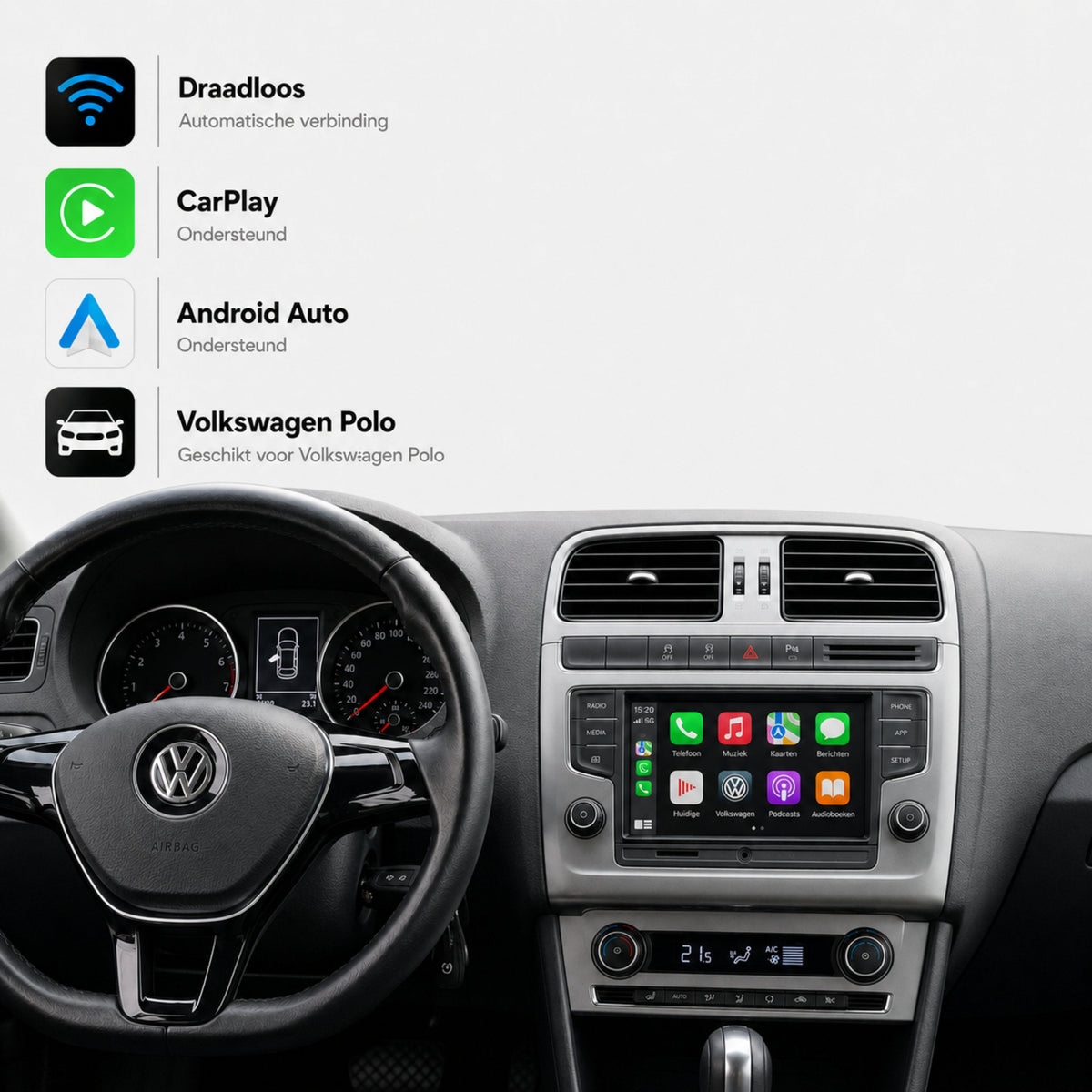 Volkswagen Polo | 2014 t/m 2026 | CarPlay & Android Auto Box | MIB-1