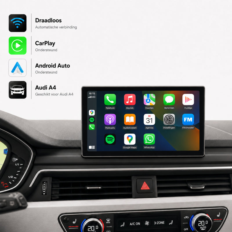 Audi A4, Audi S4 en Audi RS4 | 2016 t/m 2019 | CarPlay & Android Auto Box | MIB-1