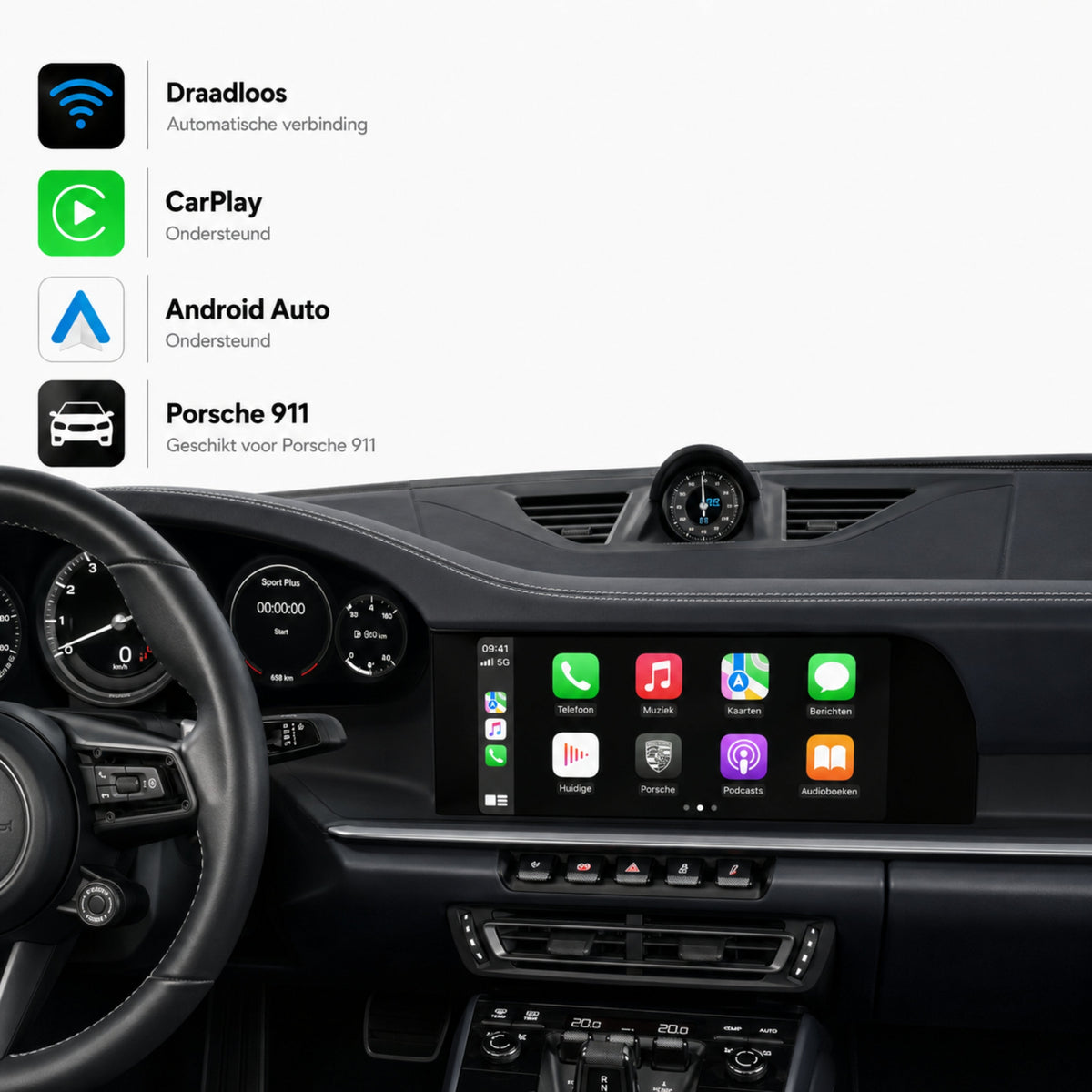 Porsche 911 | 2019 t/m 2026 | CarPlay & Android Auto Box | PCM 5.0 (MIB3)