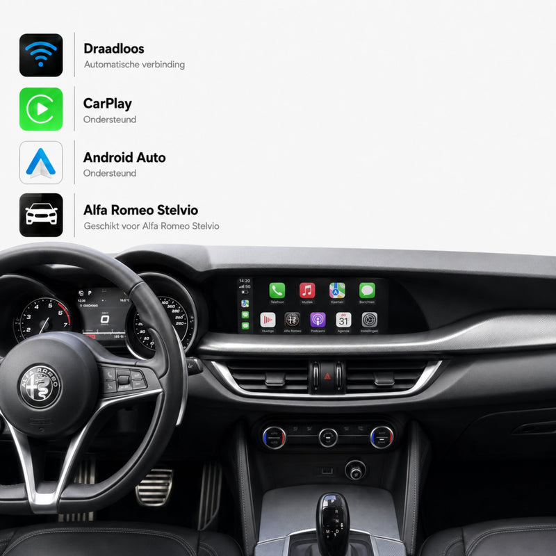 Alfa Romeo Stelvio | 2017 t/m 2020 | CarPlay & Android Auto Box | U-Connect-1