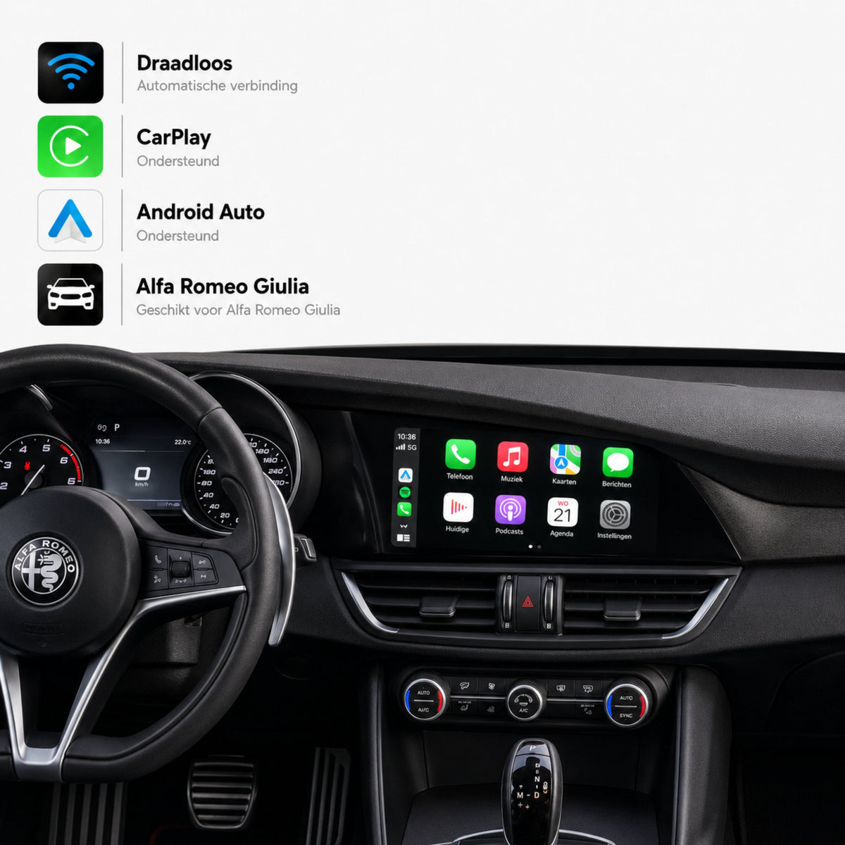 Alfa Romeo Giulia | 2016 bis 2020 | CarPlay & Android Auto Box | U-Connect