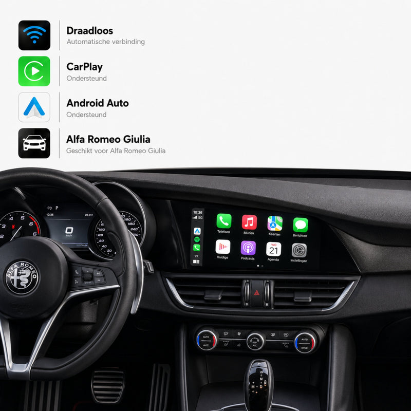 Alfa Romeo Giulia | 2016 t/m 2020 | CarPlay & Android Auto Box | U-Connect-1