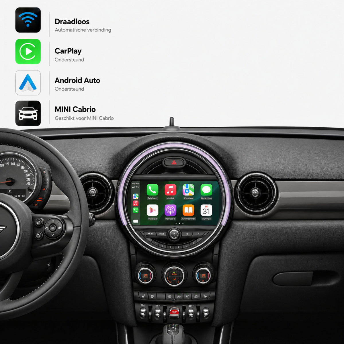MINI Cabrio | 2015 t/m 2018 | CarPlay & Android Auto Box-1