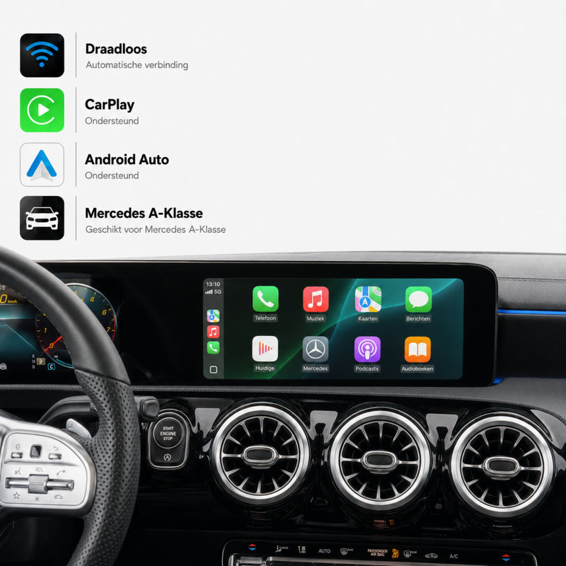 Mercedes A-Klasse W177 | 2018 t/m 2026 | CarPlay & Android Auto Box | NTG 6.0 (MBUX)-1