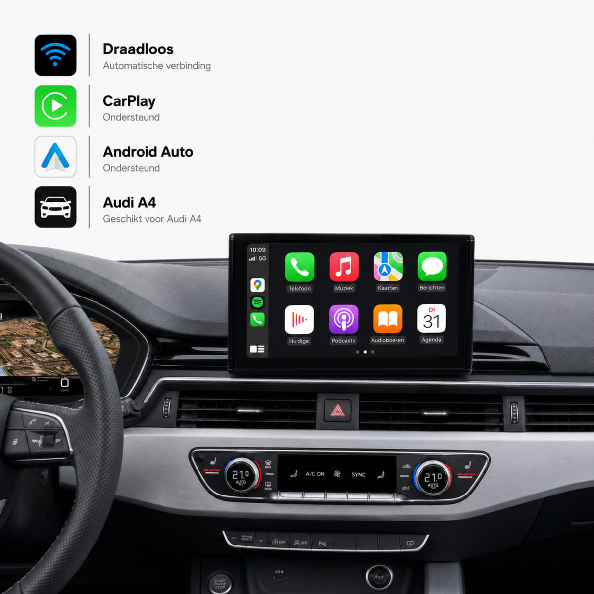 Audi A4, Audi S4 und Audi RS4 | 2020 bis 2024 | CarPlay & Android Auto Box | MIB3