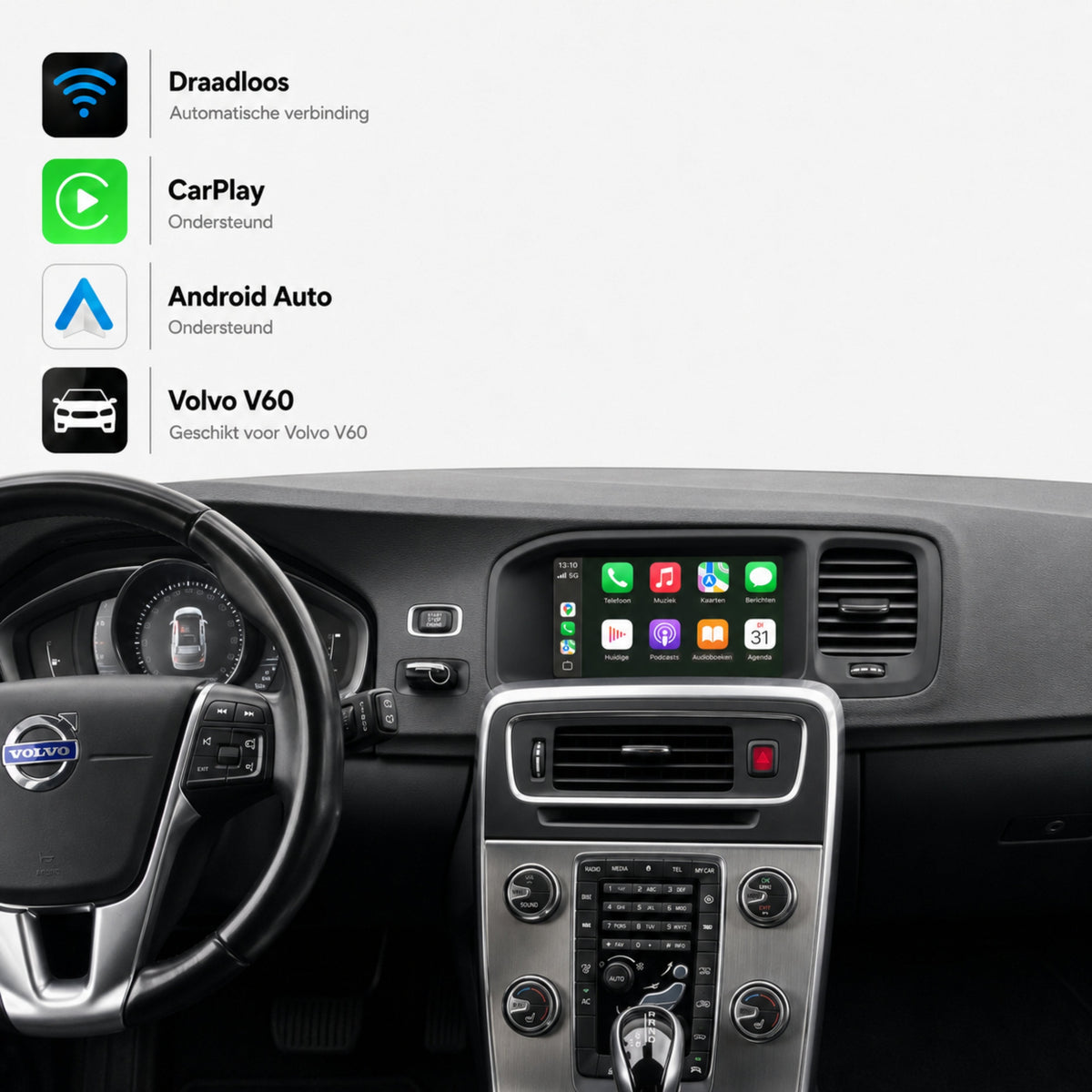 Volvo V60 | 2013 t/m 2018 | CarPlay & Android Auto Box | Sensus Connect-1
