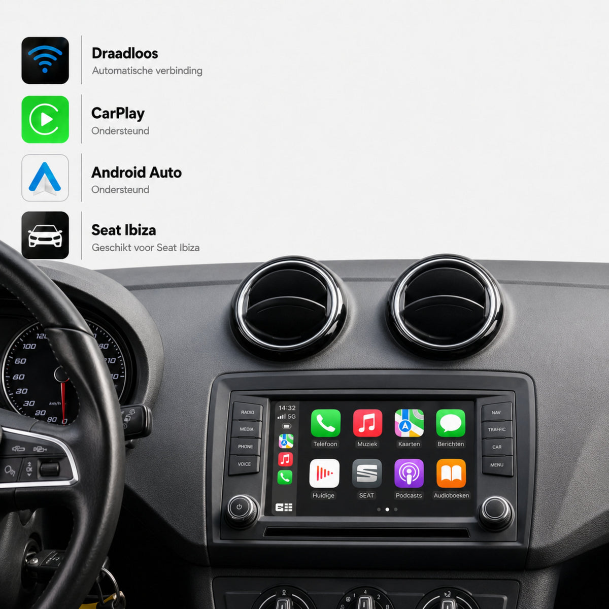 SEAT Ibiza | 2015 fino al 2021 | Box CarPlay & Android Auto | MIB