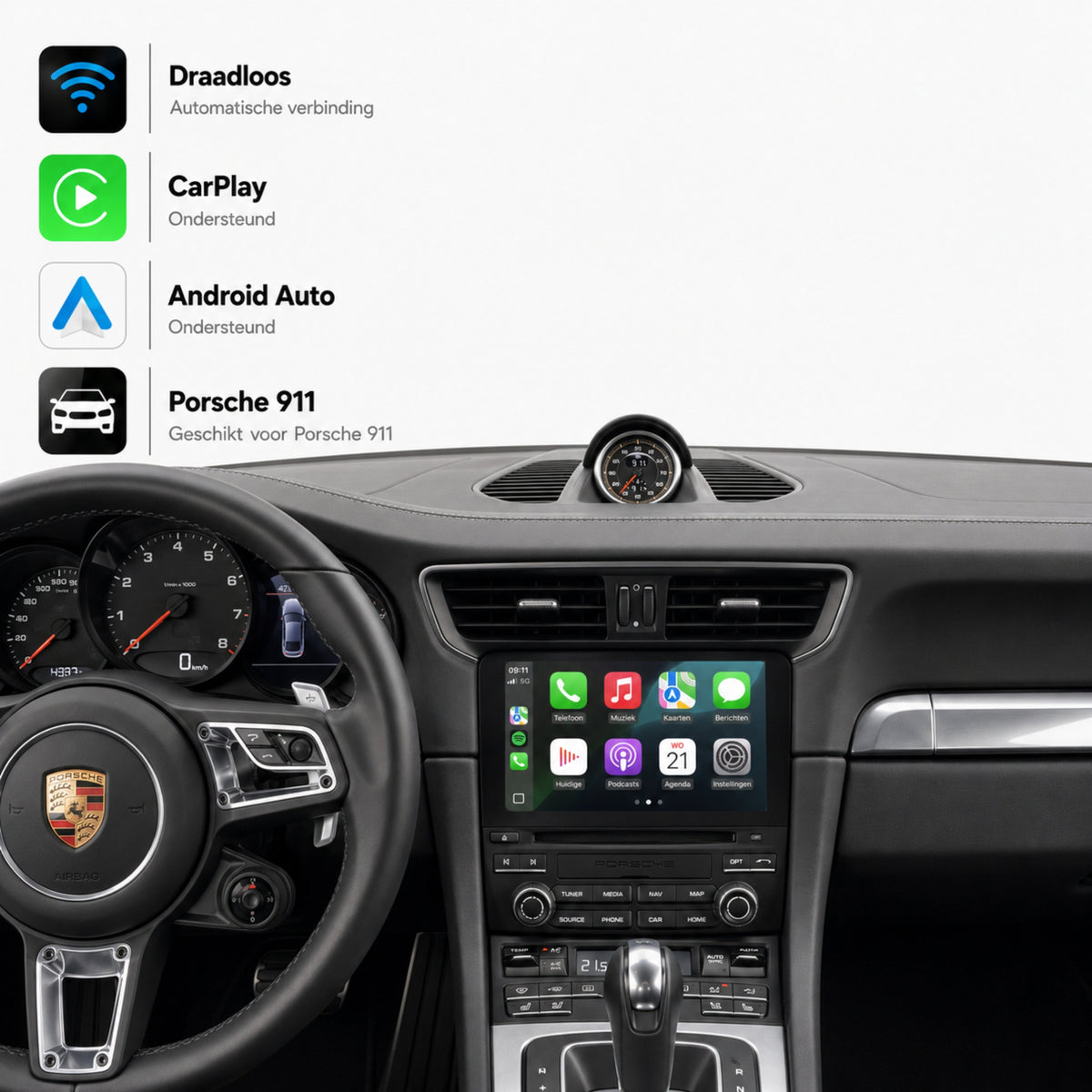 Porsche 911 (991.2) | 2016 t/m 2018 | CarPlay & Android Auto Box | PCM 4.0-1
