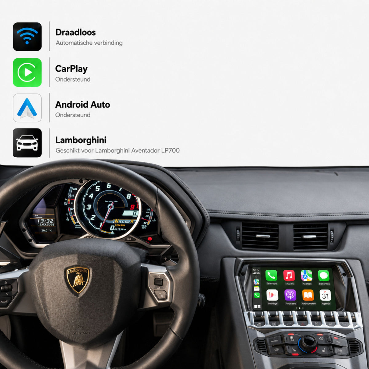 Lamborghini Aventador LP700 | 2012 t/m 2019 | CarPlay & Android Auto Box