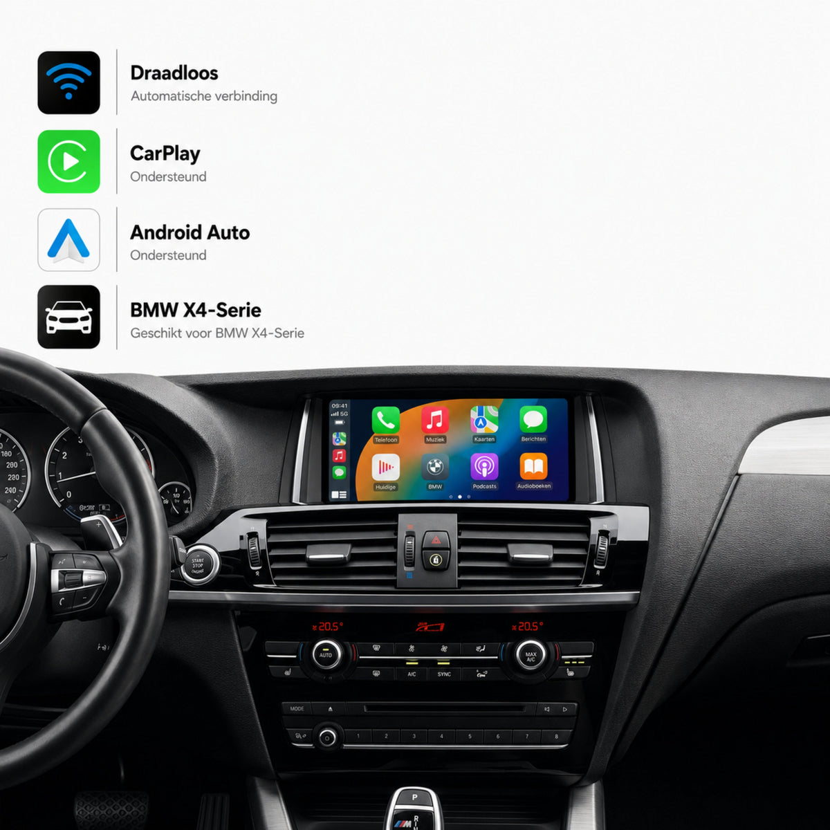 BMW X4 G02 | 2016 t/m 2019 | CarPlay & Android Auto Box | NBT EVO-1