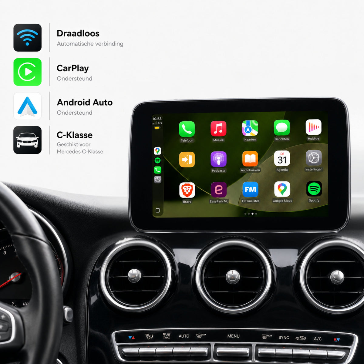 Mercedes C-Klasse W205 | 2014 t/m 2018 | CarPlay & Android Auto Box | NTG 5.0-1