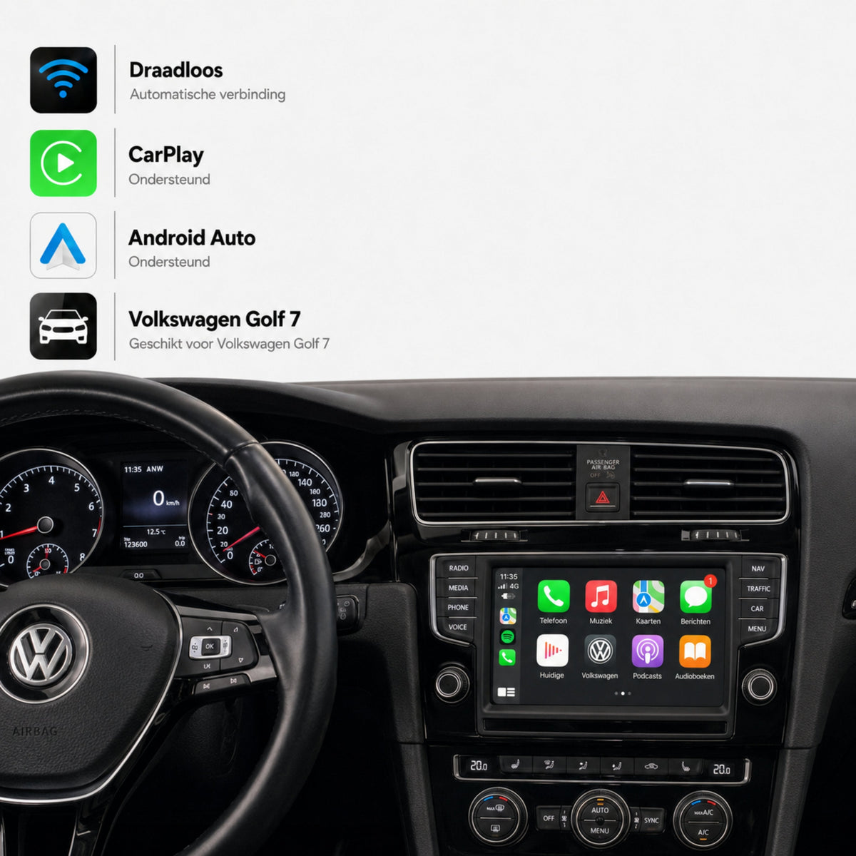 Volkswagen Golf 7 | 2013 t/m 2020 | CarPlay & Android Auto Box | MIB-1