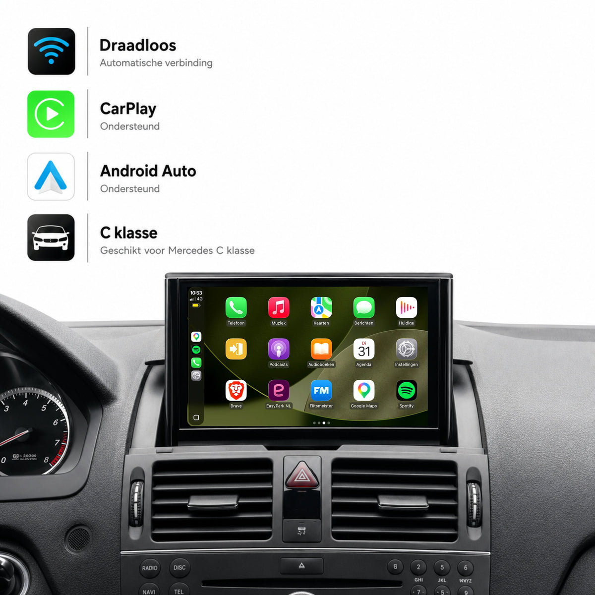Mercedes C-Klasse W204 | 2007 bis 2011 | CarPlay & Android Auto Box | NTG 4.0