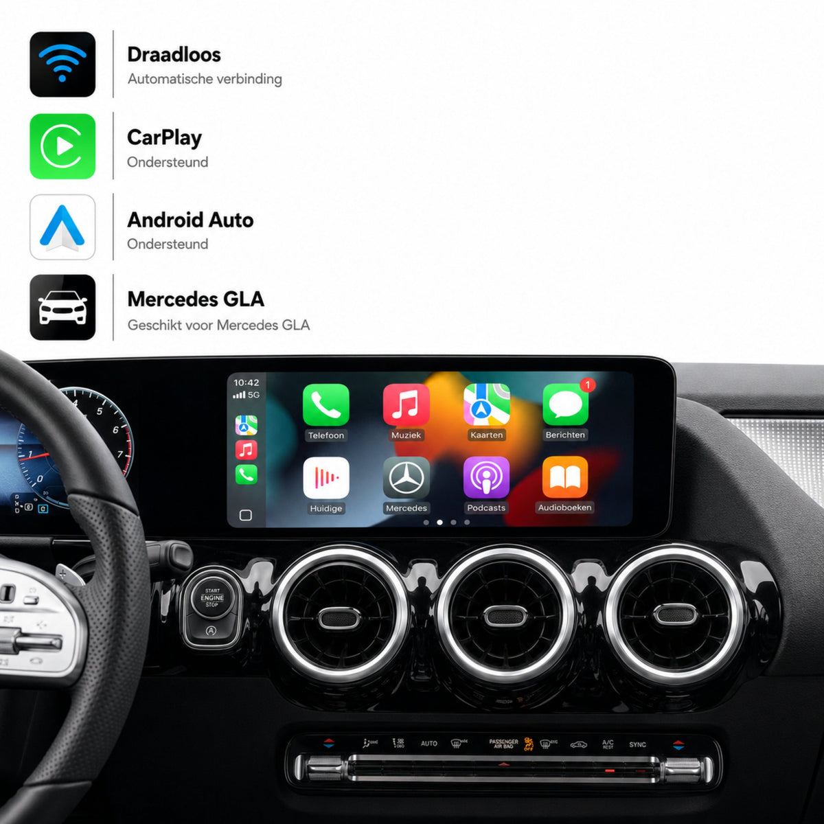 Mercedes GLA-Klasse H247 | 2020 t/m 2026 | CarPlay & Android Auto Box | NTG 6.0 (MBUX)-1
