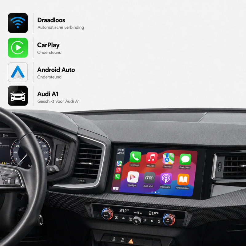 Audi A1 en Audi S1 | 2018 t/m 2026 | CarPlay & Android Auto Box | MIB3-1
