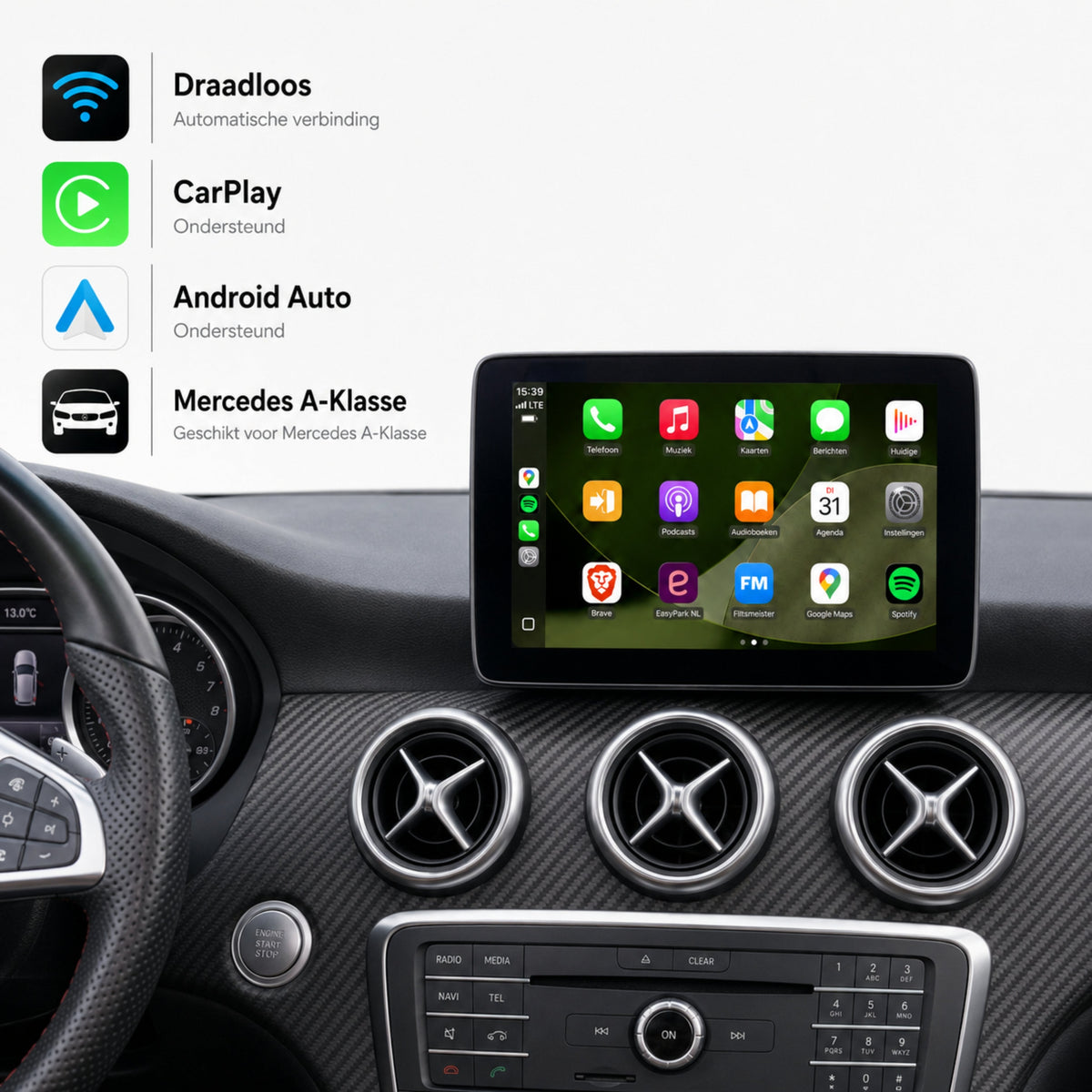 Mercedes A-Klasse W176 | 2015 t/m 2017 | CarPlay & Android Auto Box | NTG 5.0-1